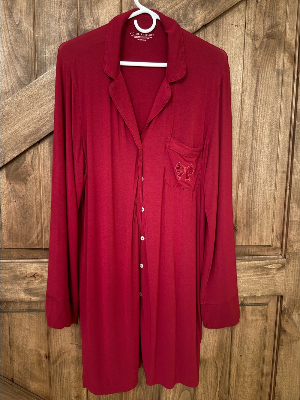 Victoria’s Secret SoSoft Modal Bow Button Down Sleep Shirt. L 🎀 - Picture 1 of 7